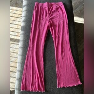 Wild Fable Pink Ribbed Flare Leggings